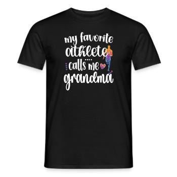 Fière athlétisme grand-mère Athlète d’athlétisme grand-mère - T-shirt homme - noir - Devant - AI Model Male 178 light (178cm)
