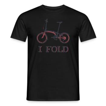 Folding Bicycle - I Fold - MTB Commuter Bike - Men's T-Shirt - black - Front - AI Model Male 178 light (178cm)