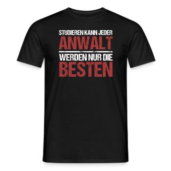 Tout le monde peut étudier ; Les avocats sont les meilleurs - T-shirt homme - noir - Devant - AI Model Male 178 light (178cm)