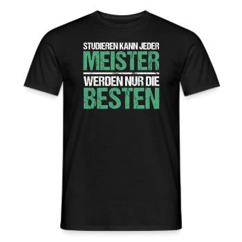 Anyone can study - Meister Edition - Men's T-Shirt - black - Front - AI Model Male 178 light (178cm)
