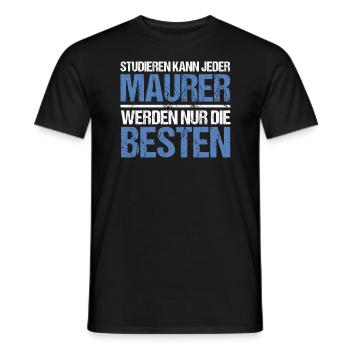Tout le monde peut étudier - Édition Maurer - T-shirt homme - noir - Devant - AI Model Male 178 light (178cm)