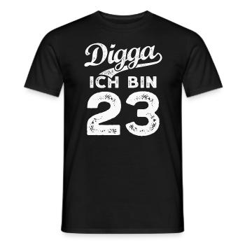 Digga Ich Bin 23 Jahre 23. Geburtstag - Männer T-Shirt - Schwarz - Vorne - AI Model Male 178 light (178cm)