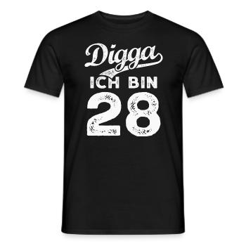 Digga Ich Bin 28 Jahre 28. Geburtstag - Männer T-Shirt - Schwarz - Vorne - AI Model Male 178 light (178cm)