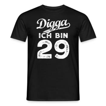 Digga Ich Bin 29 Jahre 29. Geburtstag - Männer T-Shirt - Schwarz - Vorne - AI Model Male 178 light (178cm)