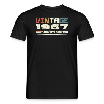 Vintage 1967 Gift 1967 Birthday 1967 Retro - Men's T-Shirt - black - Front - AI Model Male 178 light (178cm)