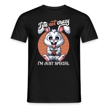 Je ne suis pas fou, je suis juste un lapin spécial en camisole de force - T-shirt homme - noir - Devant - AI Model Male 178 light (178cm)