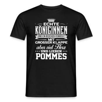 POMMES - liebe - Männer T-Shirt - Schwarz - Vorne - AI Model Male 178 light (178cm)