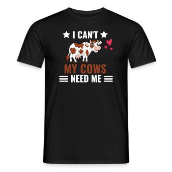 Ich kann nicht Geschenk Lustiges Farm Tier Kuh - Männer T-Shirt - Schwarz - Vorne - AI Model Male 178 light (178cm)