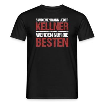 Studieren kann jeder; Kellner sind die Besten - Männer T-Shirt - Schwarz - Vorne - AI Model Male 178 light (178cm)
