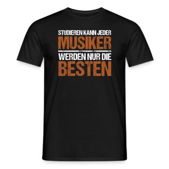 Anyone can study - Musician Edition - Men's T-Shirt - black - Front - AI Model Male 178 light (178cm)