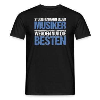 Anyone can study - Musician Edition - Men's T-Shirt - black - Front - AI Model Male 178 light (178cm)