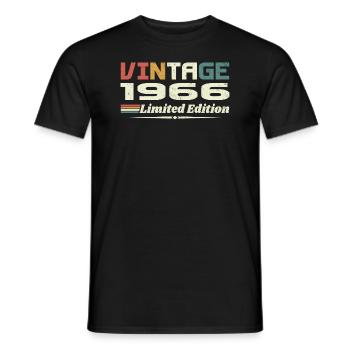 Vintage 1966 Gift 1966 Birthday 1966 Retro - Men's T-Shirt - black - Front - AI Model Male 178 light (178cm)