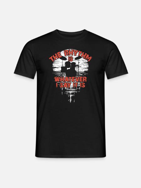 Drumset silhouette with reflection funny saying - Men's T-Shirt - black