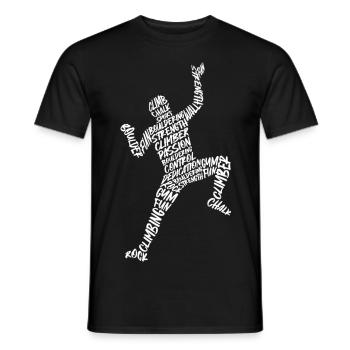 Escalade Montagnes Alpinistes Typographie Bloc - T-shirt homme - noir - Devant - AI Model Male 178 light (178cm)