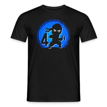 Ninja Birthday 4 Years Boy Ninjas Ninja - Men's T-Shirt - black - Front - AI Model Male 178 light (178cm)