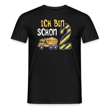 2. Geburtstag Junge 2 Jahre alt Baustelle Kipper - Männer T-Shirt - Schwarz - Vorne - AI Model Male 178 light (178cm)