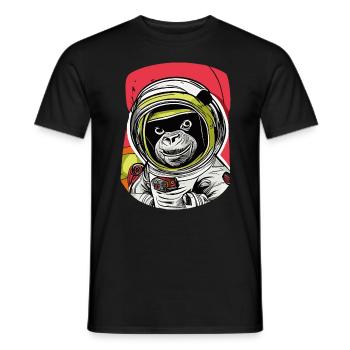 Ein Affe im Raumanzug - Männer T-Shirt - Schwarz - Vorne - AI Model Male 178 light (178cm)