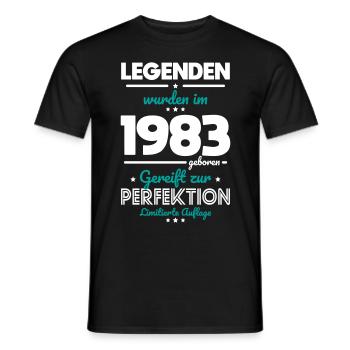 40. Geburtstag - Legenden wurden im 1983 - Männer T-Shirt - Schwarz - Vorne - AI Model Male 178 light (178cm)