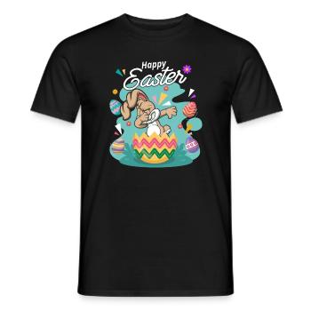 Happy Easter - Dabbing Dab Osterhase - Männer T-Shirt - Schwarz - Vorne - AI Model Male 178 light (178cm)
