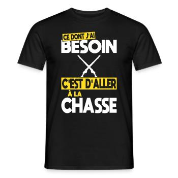 Ce dont j'ai besoin c'est d'aller à la Chasse - T-shirt homme - noir - Devant - AI Model Male 178 light (178cm)