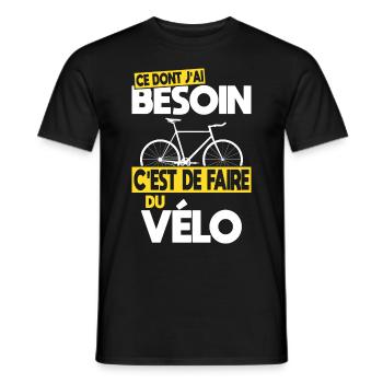 Ce dont j'ai besoin c'est de faire du Vélo - T-shirt homme - noir - Devant - AI Model Male 178 light (178cm)