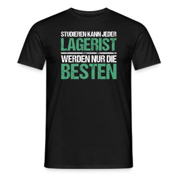 Tout le monde peut étudier - Lagerist Edition - T-shirt homme - noir - Devant - AI Model Male 178 light (178cm)
