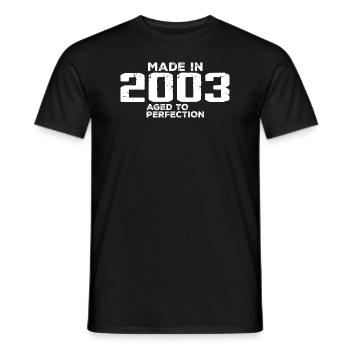 Jahrgang 2003 Retro 2003 Jubiläumsgeschenk - Männer T-Shirt - Schwarz - Vorne - AI Model Male 178 light (178cm)