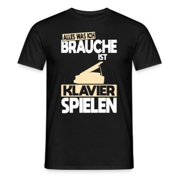 All I need is to play the piano - Men's T-Shirt - black - Front - AI Model Male 178 light (178cm)