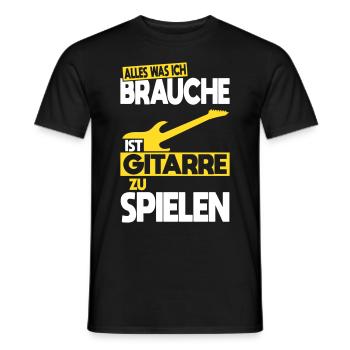 All I need is to play the guitar - Men's T-Shirt - black - Front - AI Model Male 178 light (178cm)