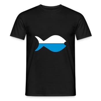 Zwei Fischhälften - Männer T-Shirt - Schwarz - Vorne - AI Model Male 178 light (178cm)