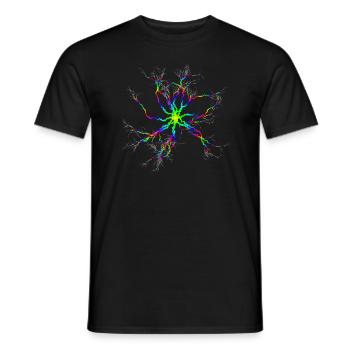 Lightning thunderstorm psychedelic psy goa trance - Men's T-Shirt - black - Front - AI Model Male 178 light (178cm)