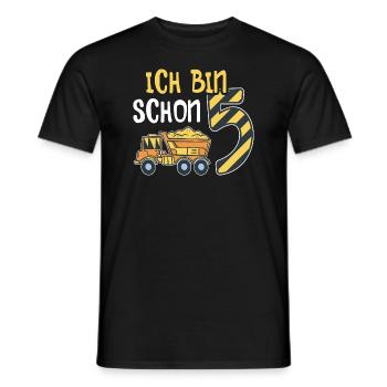 5. Geburtstag Junge 5 Jahre alt Baustelle Kipper - Männer T-Shirt - Schwarz - Vorne - AI Model Male 178 light (178cm)