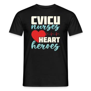 CVICU Krankenschwestern Herz Helden - Männer T-Shirt - Schwarz - Vorne - AI Model Male 178 light (178cm)