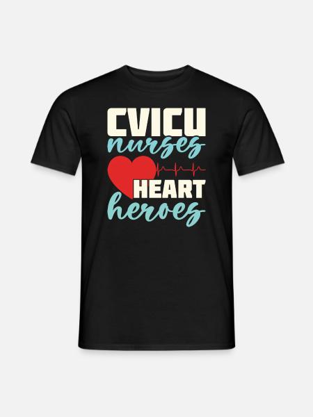 CVICU Nurses Heart Heroes - Men's T-Shirt - black