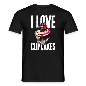 I love cupcakes - Men's T-Shirt - black - Front - AI Model Male 178 light (178cm)