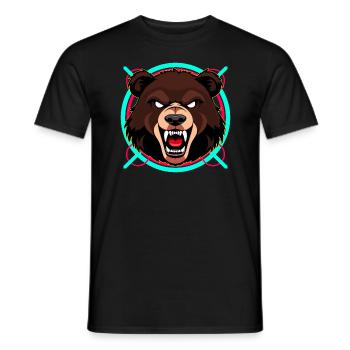 Angry Bear - Men's T-Shirt - black - Front - AI Model Male 178 light (178cm)