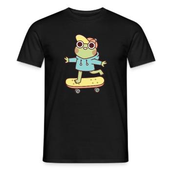 Cute Frog On Skateboard - Men's T-Shirt - black - Front - AI Model Male 178 light (178cm)