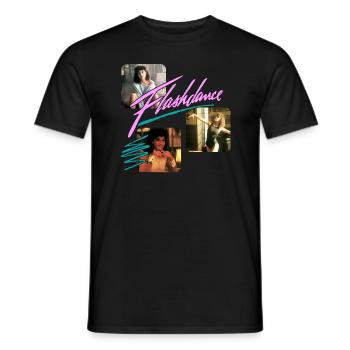 Flashdance 80s Design With Alex Owens - Men's T-Shirt - black - Front - AI Model Male 178 light (178cm)