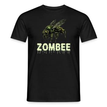 Zombee Halloween Horror Monster Zombie Bee Flower - Men's T-Shirt - black - Front - AI Model Male 178 light (178cm)