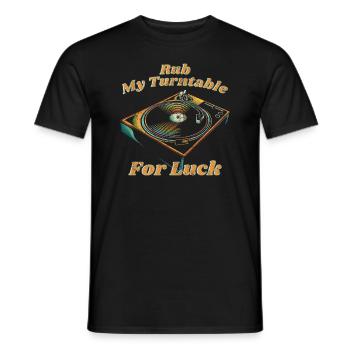 Platine Vinyle Rétro Vintage - T-shirt homme - noir - Devant - AI Model Male 178 light (178cm)