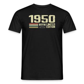 Born in 1950 - Vintage 1950 - 74th Birthday Retro - Men's T-Shirt - black - Front - AI Model Male 178 light (178cm)