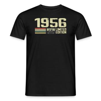 Born in 1956 - Vintage 1956 - 68th Birthday Retro - Men's T-Shirt - black - Front - AI Model Male 178 light (178cm)