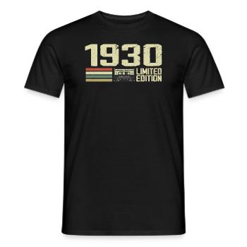Born in 1930 - Vintage 1930's - 94th Retro Birthday - Men's T-Shirt - black - Front - AI Model Male 178 light (178cm)
