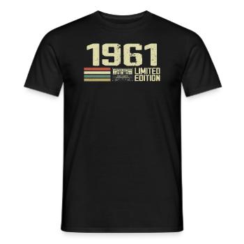 Né en 1961 - Vintage 1961 - 63e Anniversaire Rétro - T-shirt homme - noir - Devant - AI Model Male 178 light (178cm)