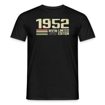 Né en 1952 - Vintage 1952 - 72e Anniversaire Rétro - T-shirt homme - noir - Devant - AI Model Male 178 light (178cm)