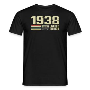 Jahrgang 1938 - Jahrgang 1938 - 86. Retro-Geburtstag - Männer T-Shirt - Schwarz - Vorne - AI Model Male 178 light (178cm)