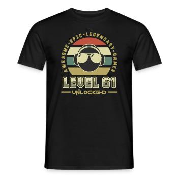 61 - Men's T-Shirt - black - Front - AI Model Male 178 light (178cm)