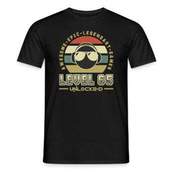65 - Men's T-Shirt - black - Front - AI Model Male 178 light (178cm)