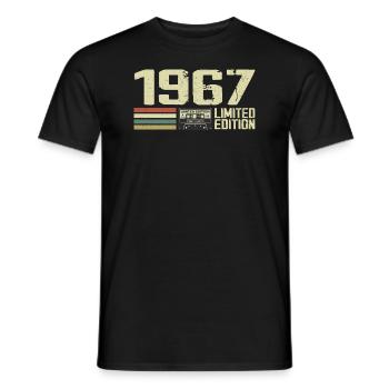 Born in 1967 - Vintage 1967 - 57th Retro Anniversary - Men's T-Shirt - black - Front - AI Model Male 178 light (178cm)