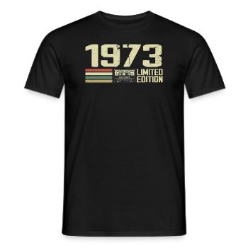 Né en 1973 - Vintage 1973 - 51e Anniversaire Rétro - T-shirt homme - noir - Devant - AI Model Male 178 light (178cm)